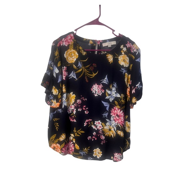 LOFT Tops - LOFT‎ Women's Floral Print Ruffle Sleeve Blouse Top